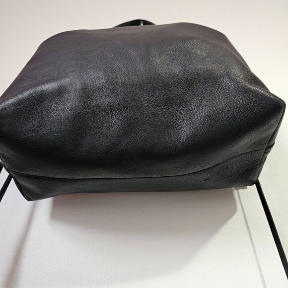 EUC MADEWELL BLACK LEATHER TRANSPORT DRAWSTRING TOTE LARGE - Picture 9 of 16